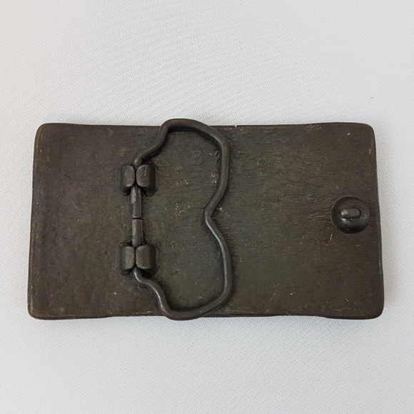 Vintage Mountain Scene Wildlife Elk Belt Buckle - Picture 2 of 2